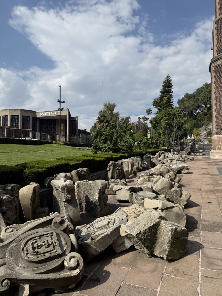 Walking around the area where the Basilica of Our Lady of Guadalupe is