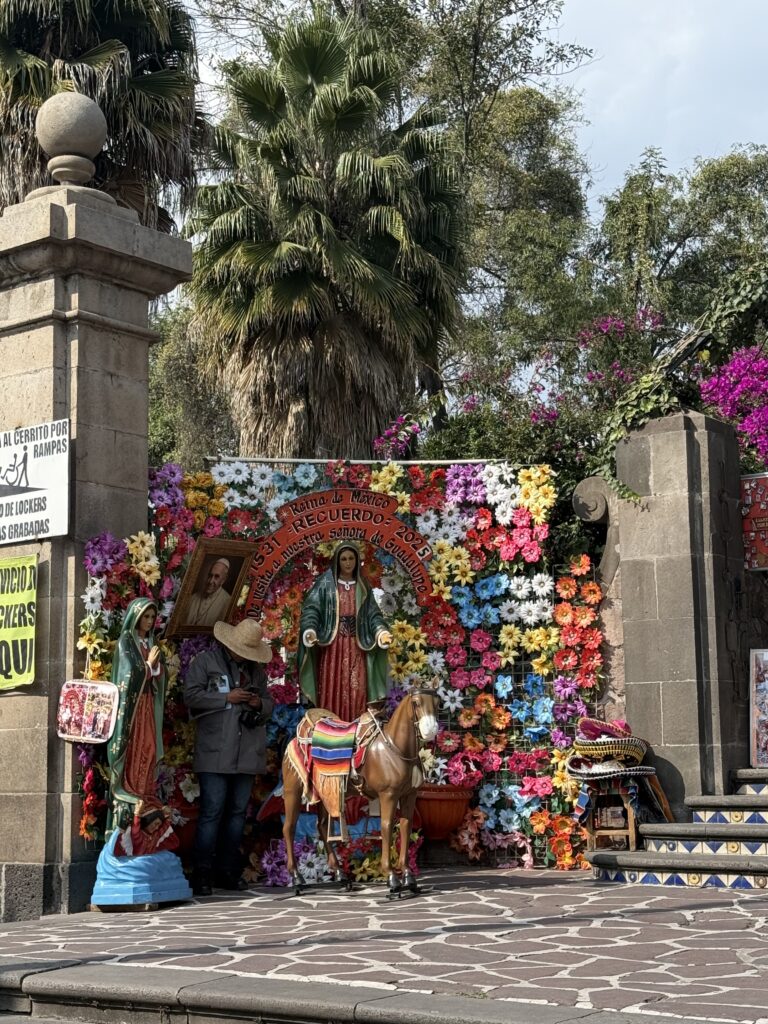 Walking around the area where the Basilica of Our Lady of Guadalupe is