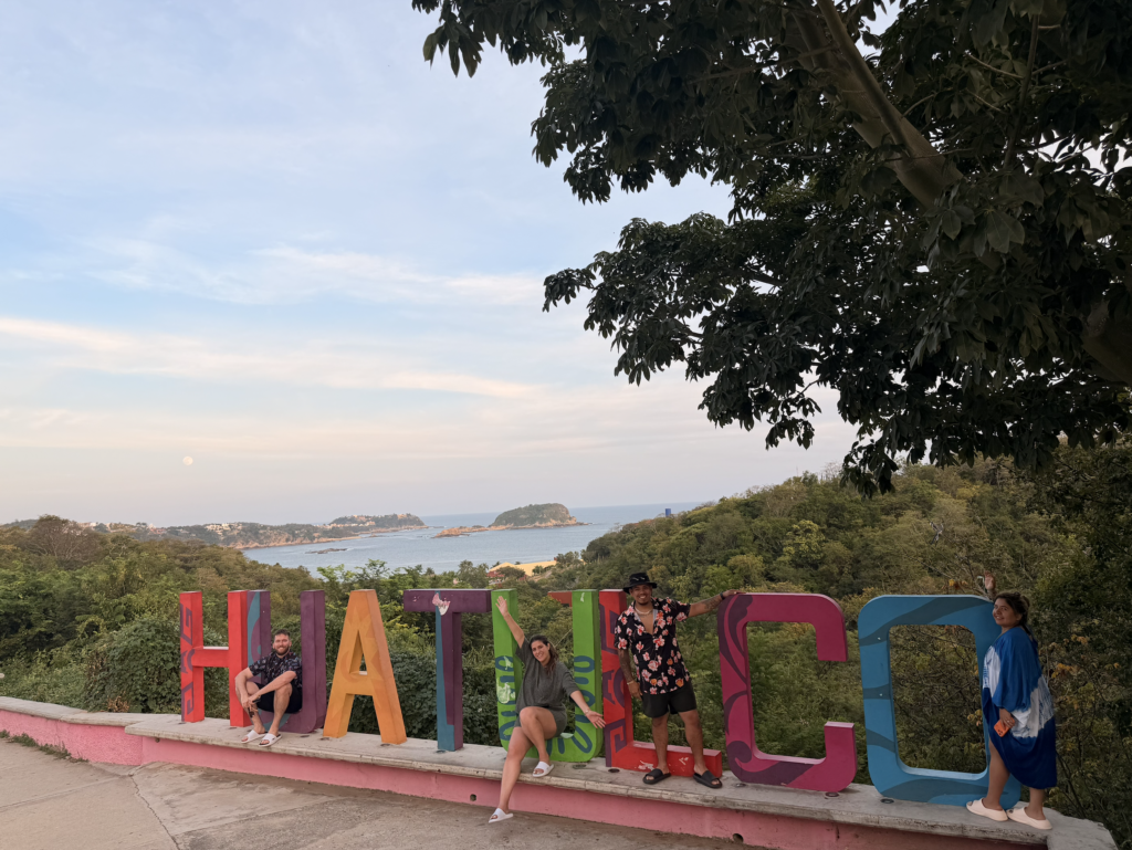 Huatulco sign by Playa de Entrega in Mexico