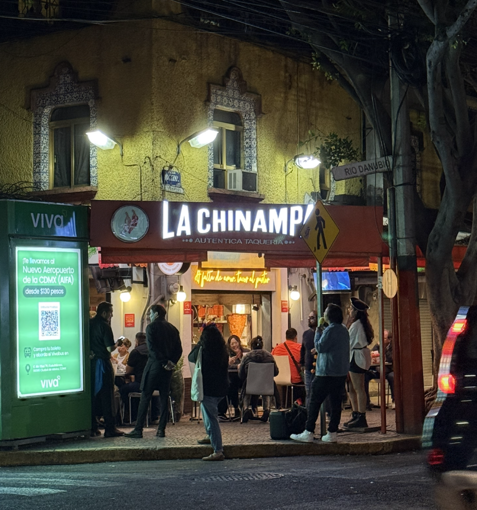 Had tacos and lots of different sauce options in Chinampita Reforma, Mexico City, Mexico