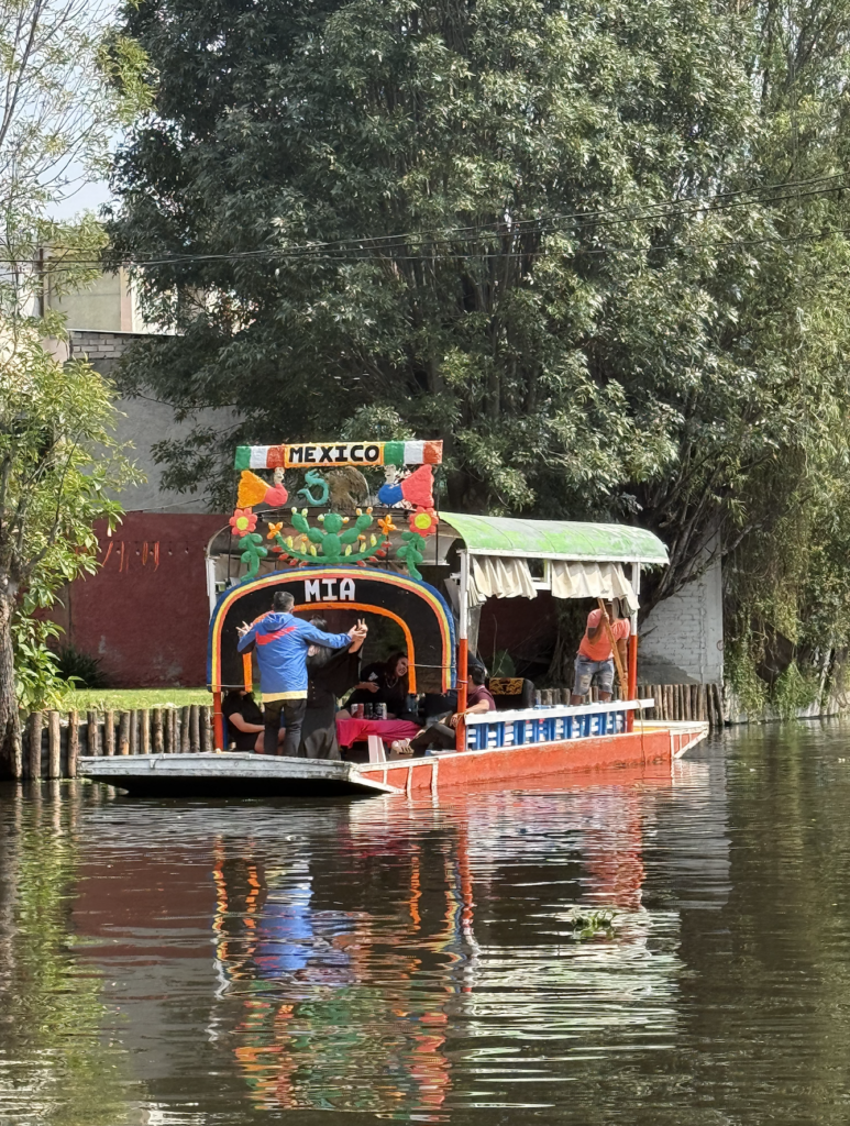 Riding gondolas in Xochimilco, Mexico