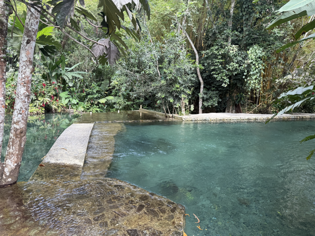 Walking the trails of the Biosfera in Huatulco, Oaxaca in Mexico, at the Cascadas