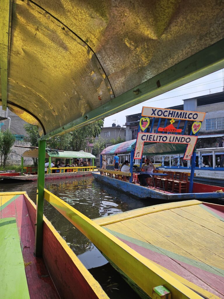 Riding gondolas in Xochimilco, Mexico